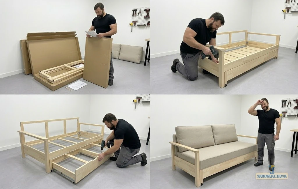 Сборка дивана IKEA