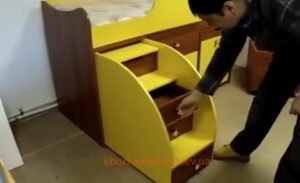 Детская мебель-горка желтая