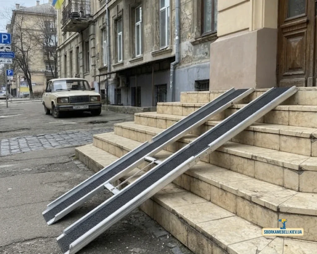 монтаж пандусів з нержавійки