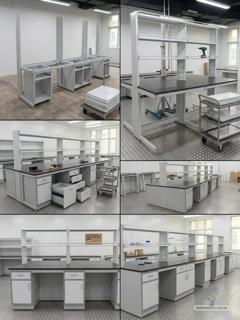 сборка металлических столов
